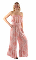 Bandana Print Strapless Jumpsuit