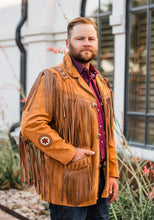 Jacket, Men's Suede Frontier Coat with Fringe - Style 758