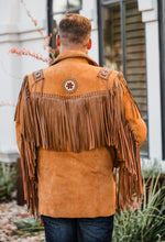 Jacket, Men's Suede Frontier Coat with Fringe - Style 758