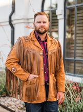 Jacket, Men's Suede Frontier Coat with Fringe - Style 758