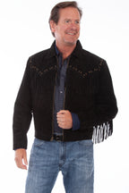 Memphis Grand Men's Suede Jacket with Fringe-1