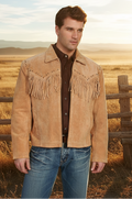 Memphis Grand Men's Suede Jacket with Fringe-6