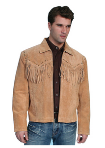 Jacket, Men's Western Suede with Fringe - Style 221