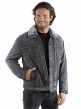 Jacket, Western Leather Jean Jacket - Style 2073