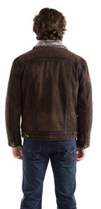 Jacket, Western Leather Jean Jacket - Style 2073