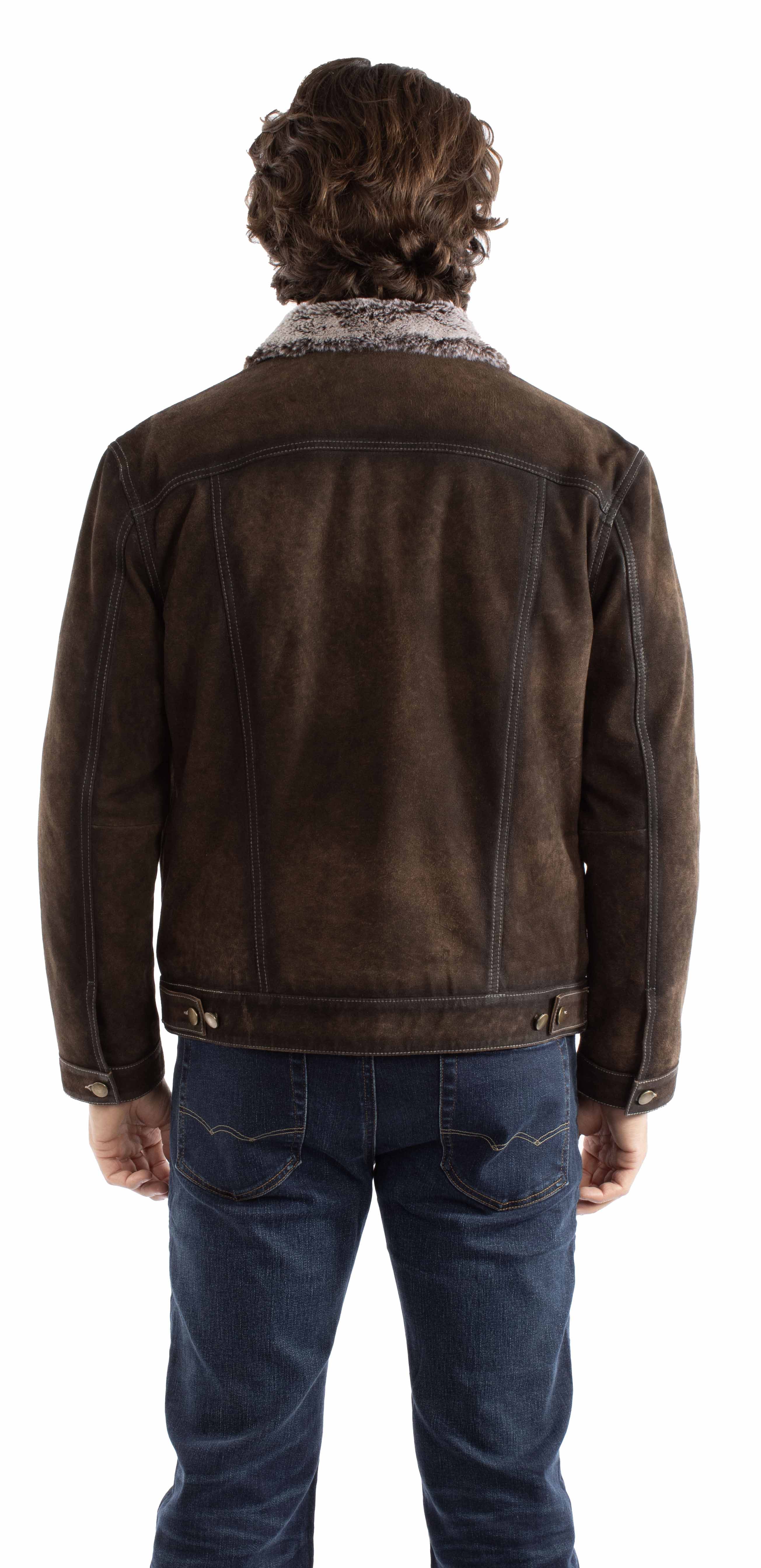 Jacket, Western Leather Jean Jacket - Style 2073