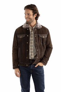 Jacket, Western Leather Jean Jacket - Style 2073