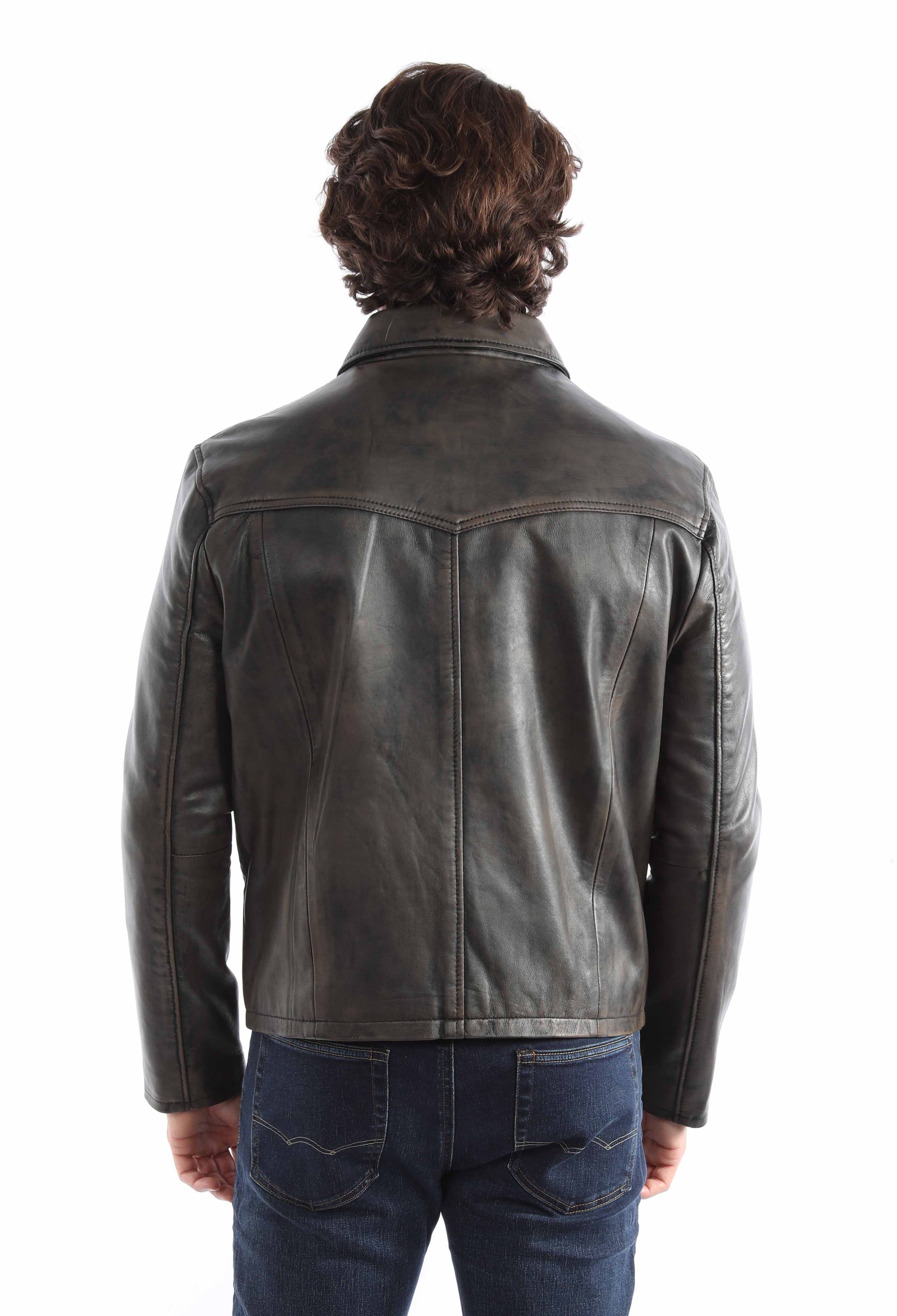 Jacket, Western Cut Vintage Leather Jacket - Style 2064