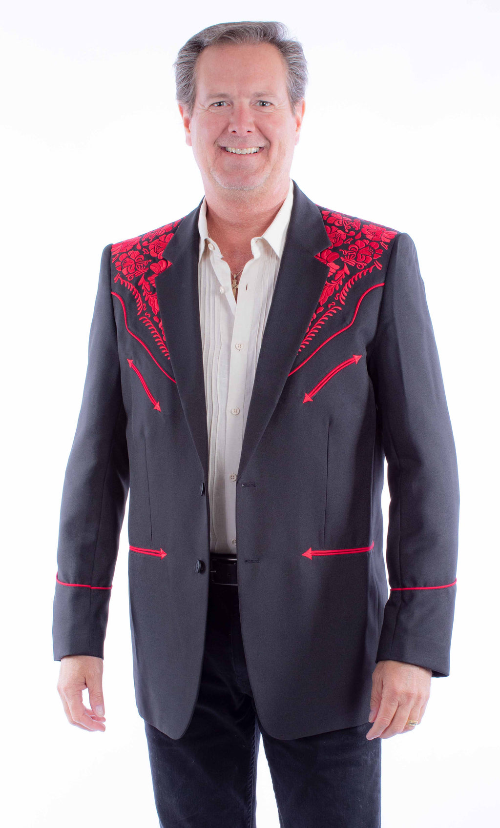 Blazer, Men's Western Embroidered Blazer -Multiple Colors- Style P916