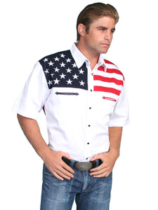 Men's Old Glory American Flag Button Down Shirt-4