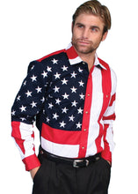 Men's Old Glory American Flag Button Down Shirt-6