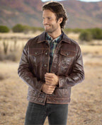 Man wearing Western Leather Jacket