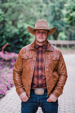 Jacket, Western Leather Jean Jacket - Style 1055