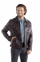 Jacket, Western Leather Jean Jacket - Style 1055