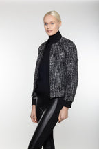 Linda Richards Metallic Woven Bomber Jacket