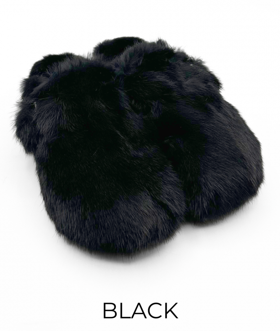 Slides, Clog Style Luxury Mink Shoes - Linda Richards - Style MKS03