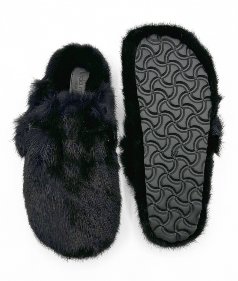 Slides, Clog Style Luxury Mink Shoes - Linda Richards - Style MKS03