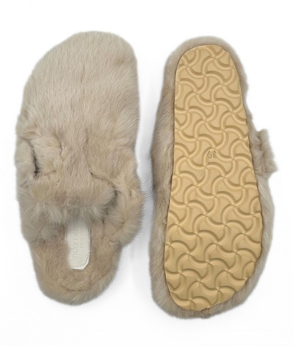 Slides, Clog Style Luxury Mink Shoes - Linda Richards - Style MKS03