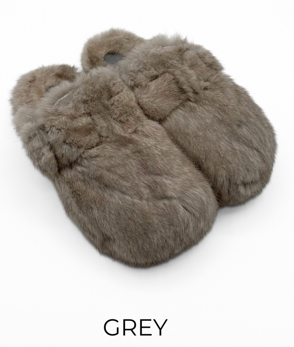 Slides, Clog Style Luxury Mink Shoes - Linda Richards - Style MKS03