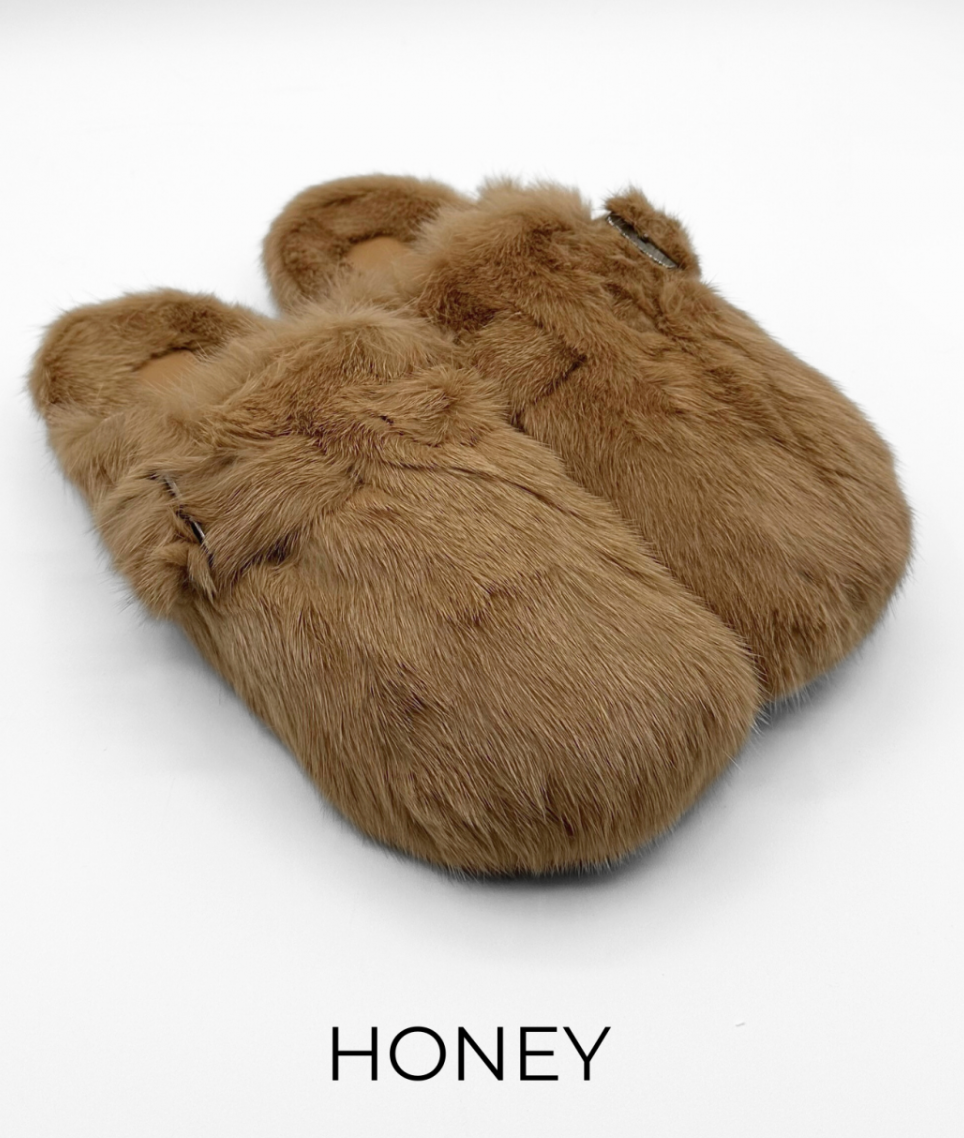 Slides, Clog Style Luxury Mink Shoes - Linda Richards - Style MKS03