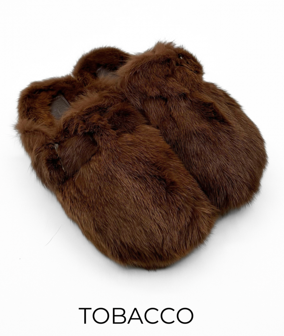 Slides, Clog Style Luxury Mink Shoes - Linda Richards - Style MKS03