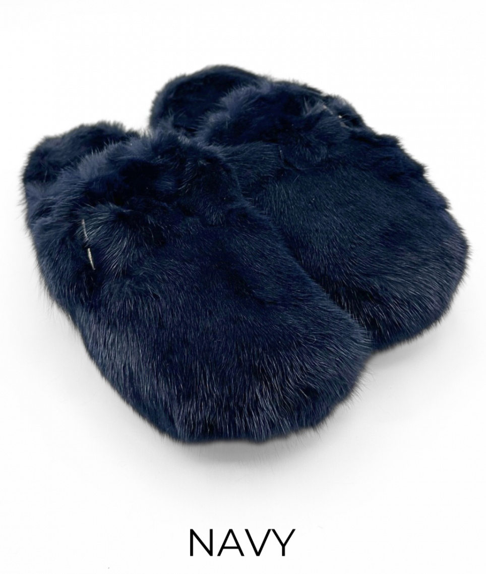 Slides, Clog Style Luxury Mink Shoes - Linda Richards - Style MKS03