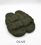 Linda Richards Open-Toe Mink Fur Slides