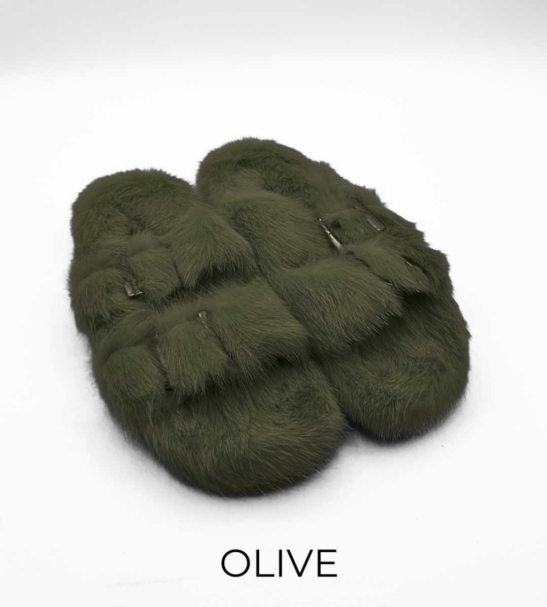 Linda Richards Open-Toe Mink Fur Slides