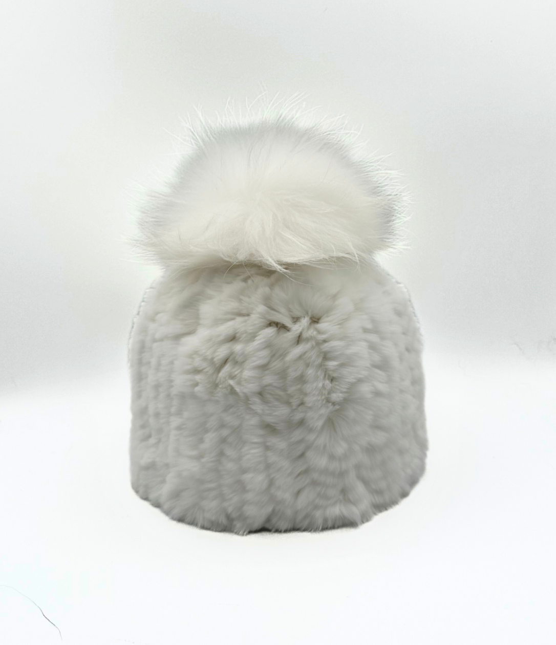 Linda Richards Rex Rabbit Fur Hat with Fox Pom