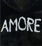 Linda Richards Rex Rabbit Fur “Love” Pullover with Hood