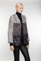 Linda Richards Rex Rabbit Fur & Lamb Coat