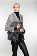 Linda Richards Rex Rabbit Fur & Lamb Coat