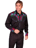 Shirt, Embroidered Western, Multiple Color Options, Style P-634