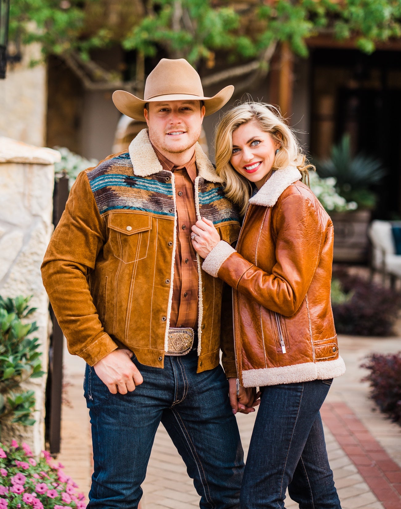 Cognac Leather Jacket with Faux Shearling – Memphis Grand®