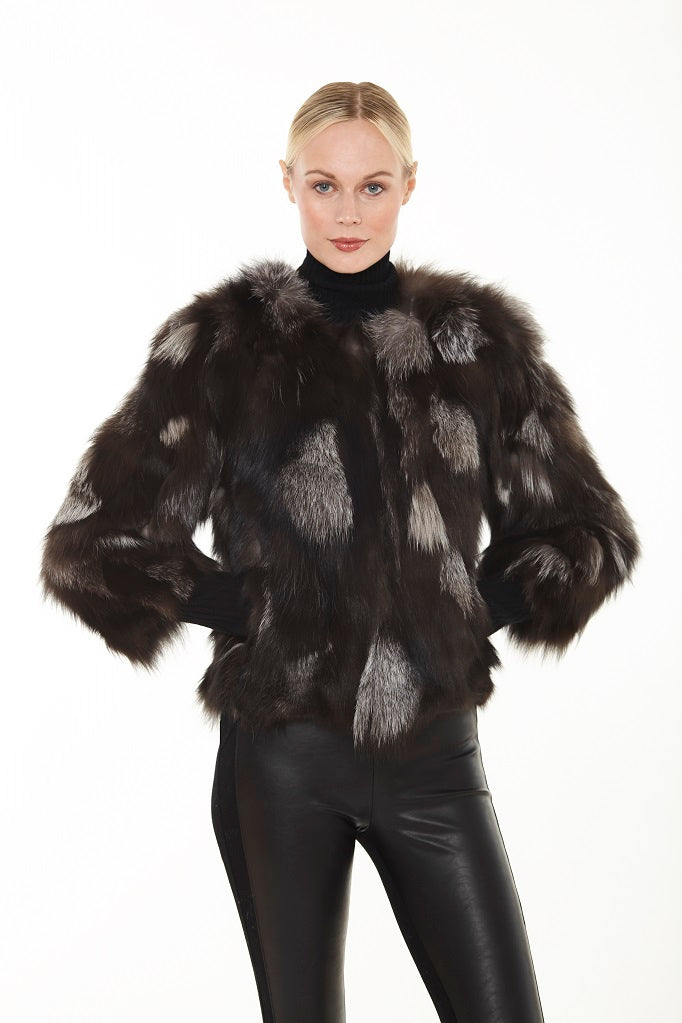 Linda Richards Genuine Silver Fox Fur Coat