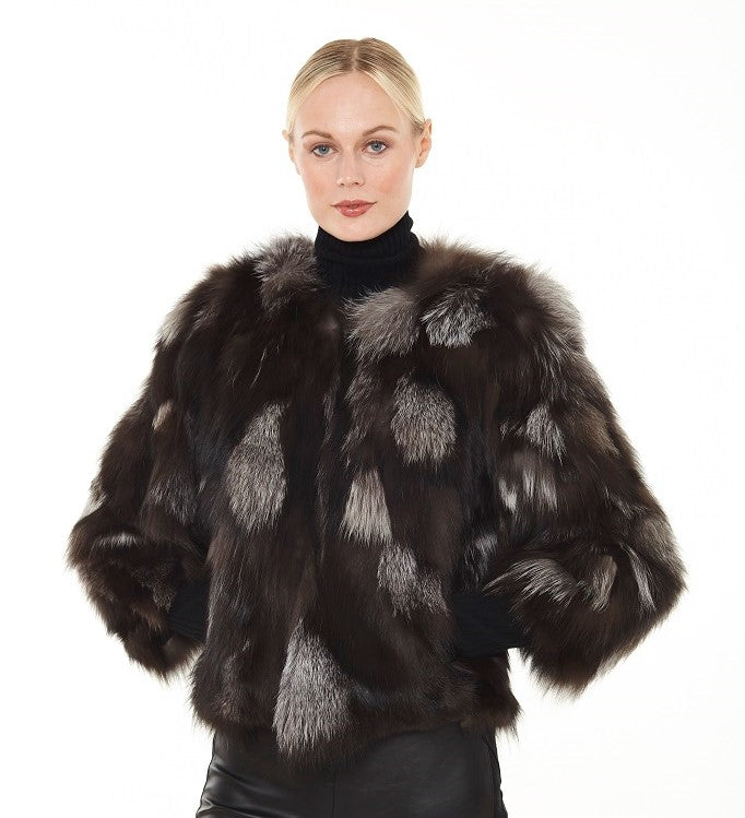 Linda Richards Genuine Silver Fox Fur Coat