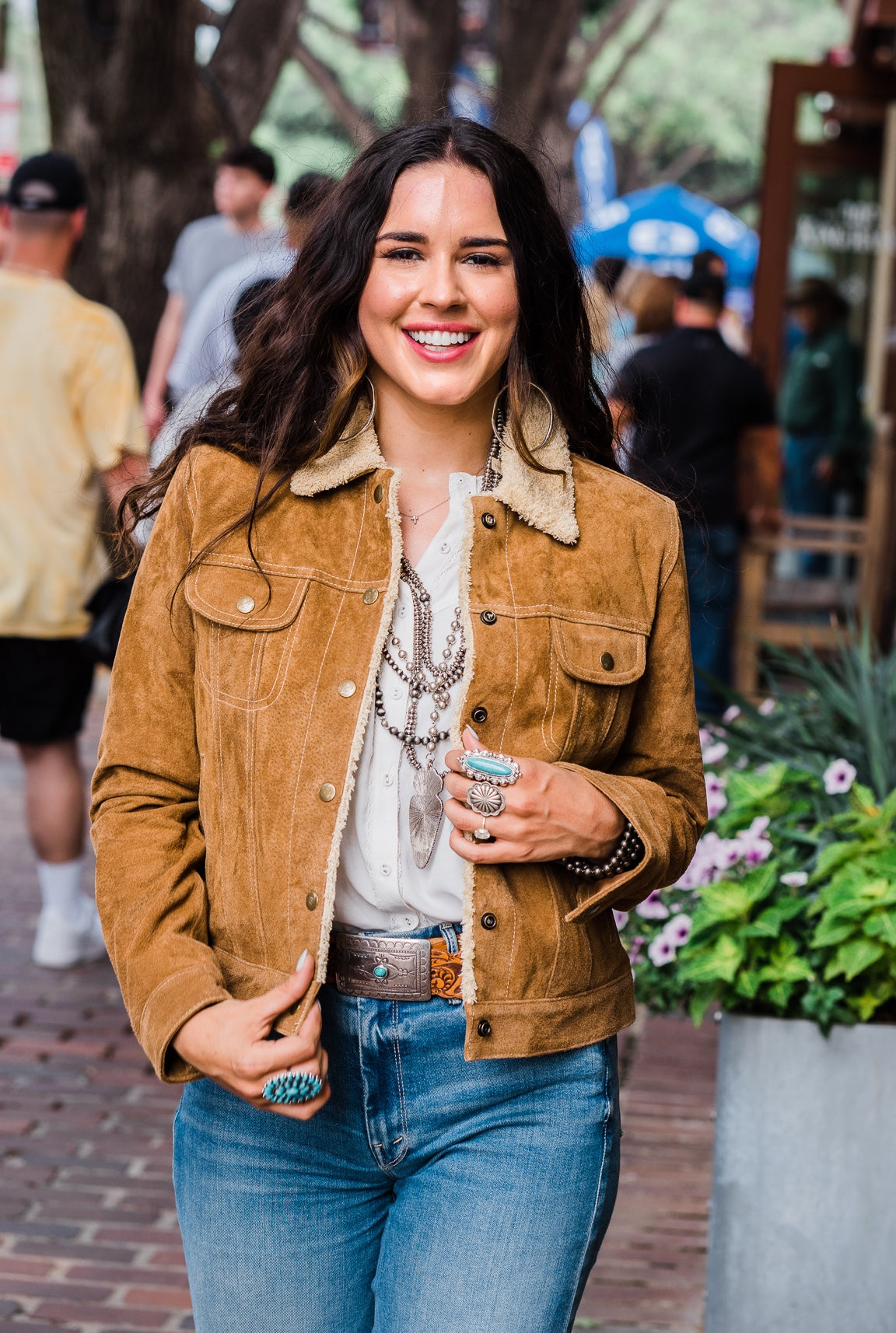 Suede Leather Jacket with Faux Sherling from Memphis Grand L1019