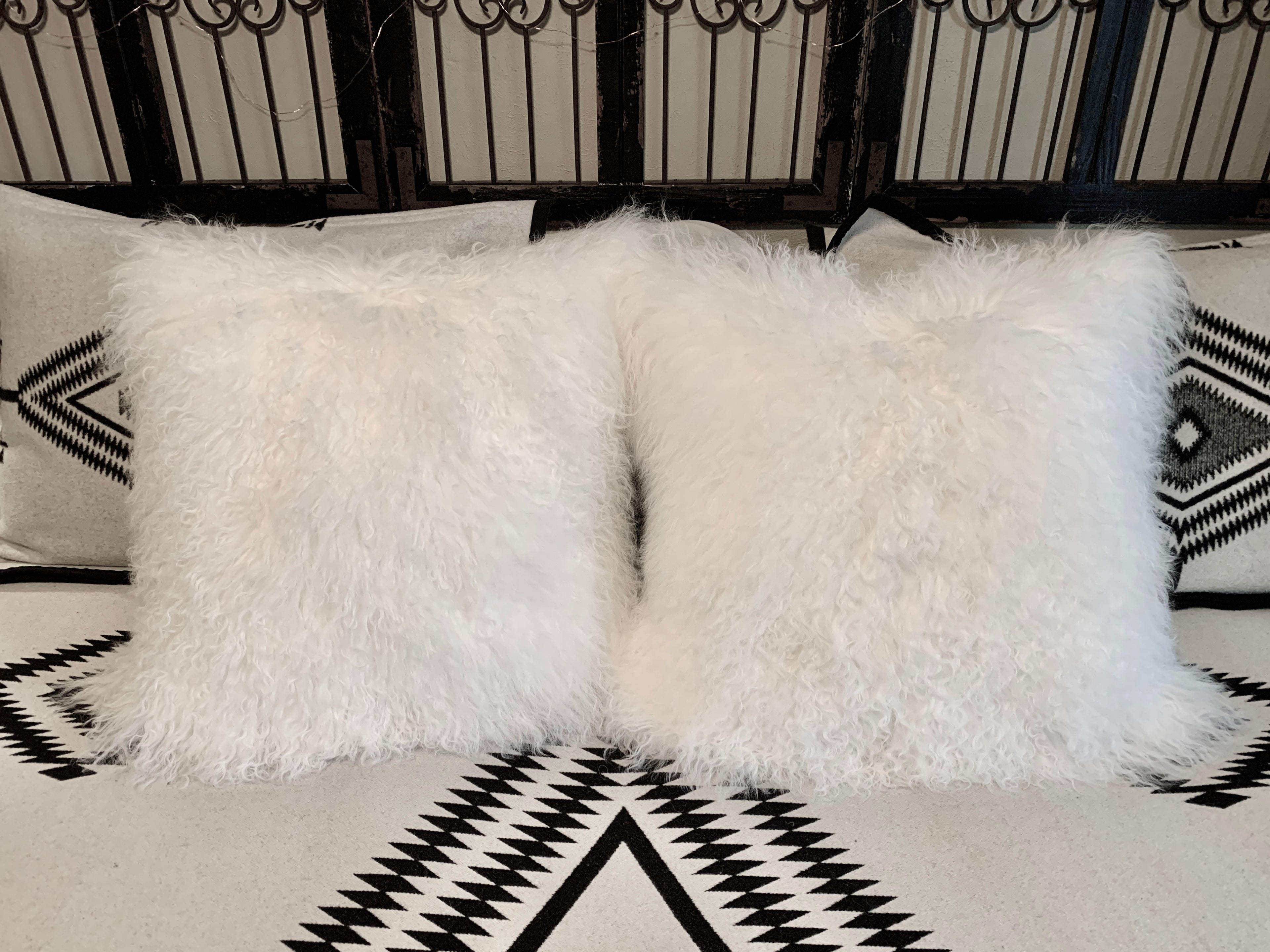 Pillows, Genuine Tibetan Lamb, Multiple Colors & Sizes