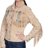 Woman Wearing Suede Leather Jacket
