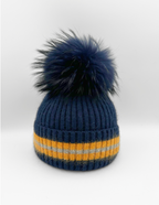 Linda Richards Angora Wool Blend Knit Hat with Fur Pom