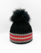 Linda Richards Angora Wool Blend Knit Hat with Fur Pom