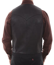 Vest, Leather Western Cut Black 503-11