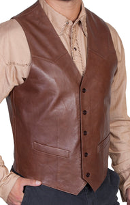 Man-Wearing-Chocolate-Leather-Vest-Western-Cut-by-Scully-503-427