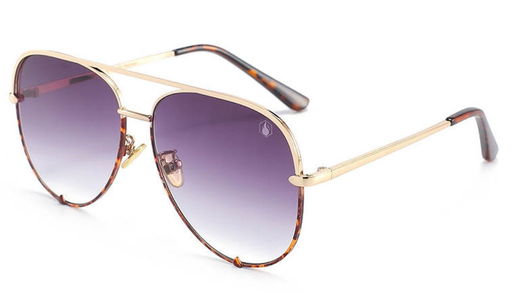 Sunglasses, Hollywood Gradient Polarized Lens, Gold & Tortoise Frame, SALE!