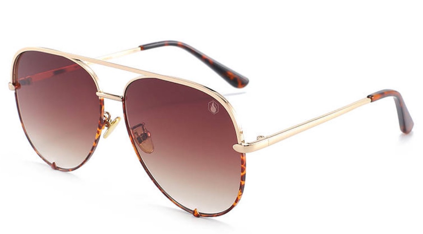 Sunglasses, Hollywood Gradient Polarized Lens, Gold & Tortoise Frame, SALE!