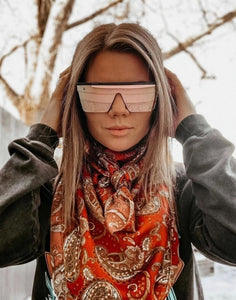 Sunglasses, Kerosene in Gringa Pink Mirror Lenses, Black Frames