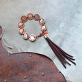 Indian Head Penny Bracelet with Deerskin Tassel – SALE!