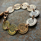 Bracelet, Indian Head Pennies with Deerskin Tassels, SALE!