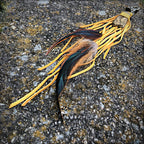 Clip, Feather & Gold Deerskin Leather with Gold Stone, SALE!