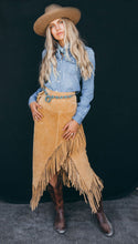 Skirt, Long Suede Leather with Fringe L659
